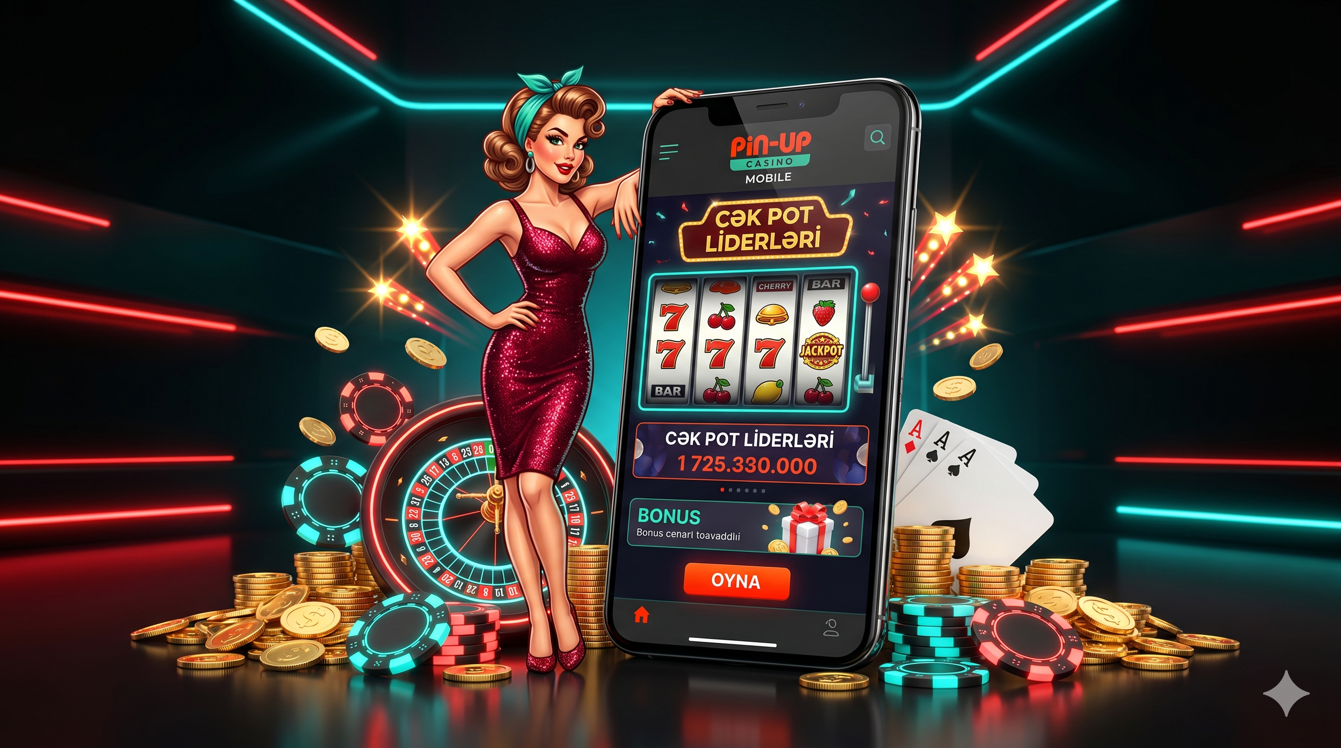 Pin Up onlayn kazinosunun ana səhifəsi və istifadəçi interfeysi